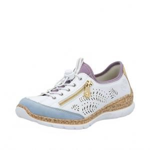 NEW RIEKER women's comfort shoes in white/aqua/sun/viola